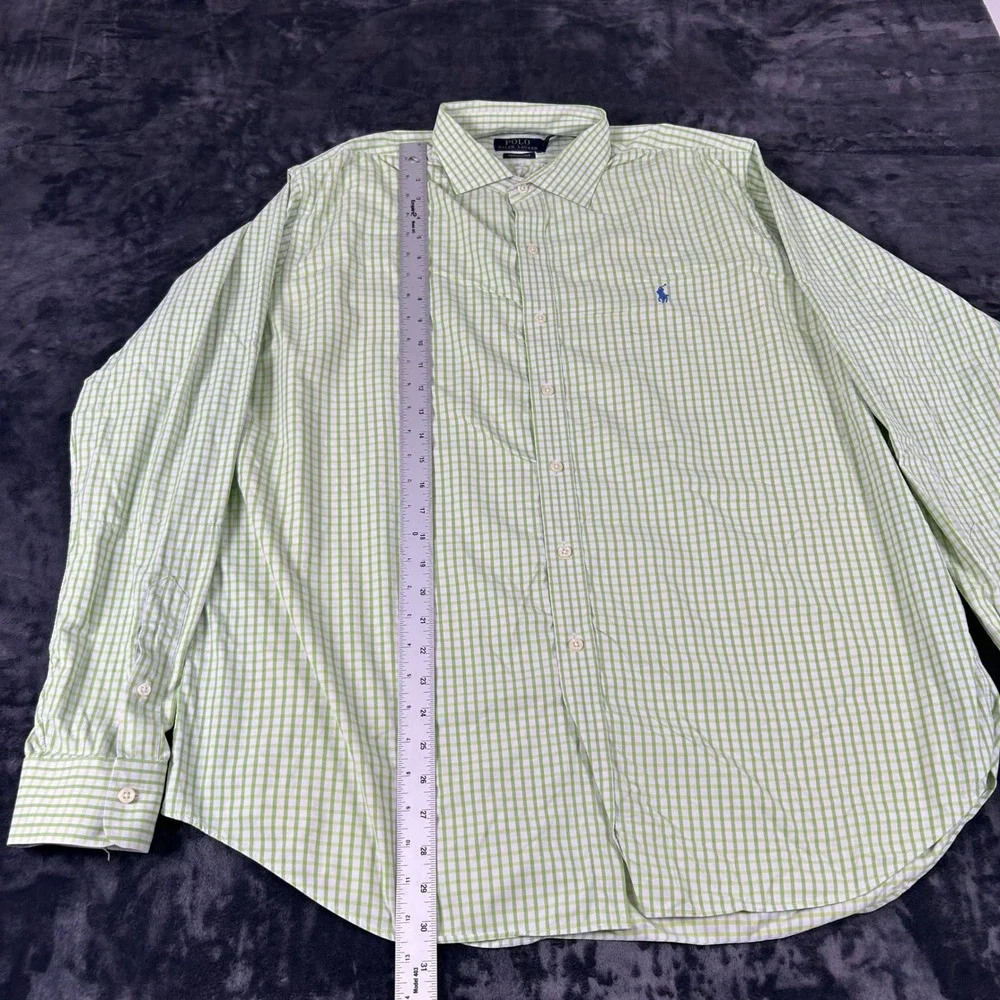 Polo Ralph Lauren Button Down Shirt Mens XL Green‎ Performance Long Sleeve